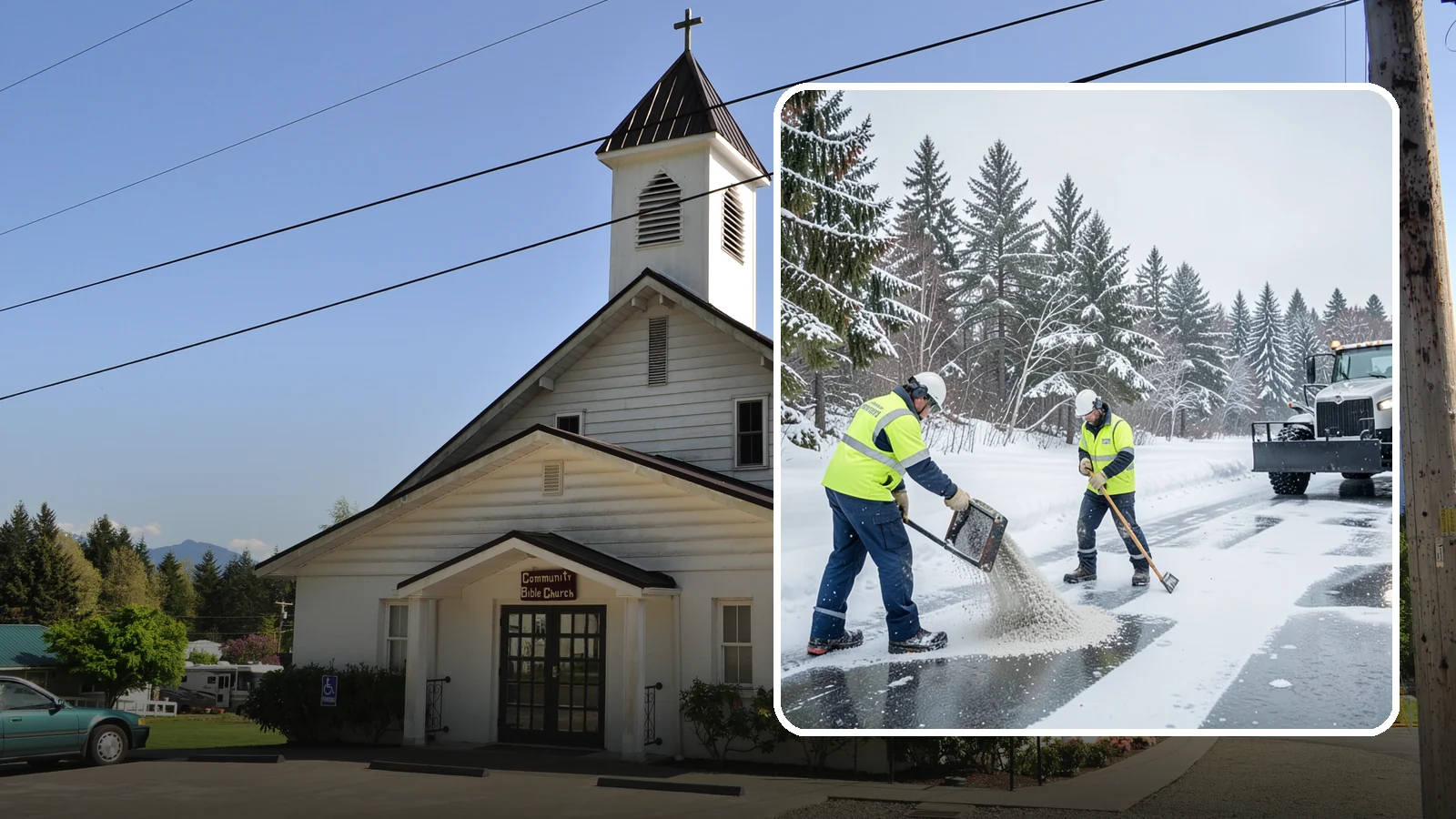 Traction Control Treatment in Concrete, Skagit County, WA - Traction control treatment combines abrasives and targeted deicer to keep high-risk walking and driving surfaces safe underfoot.