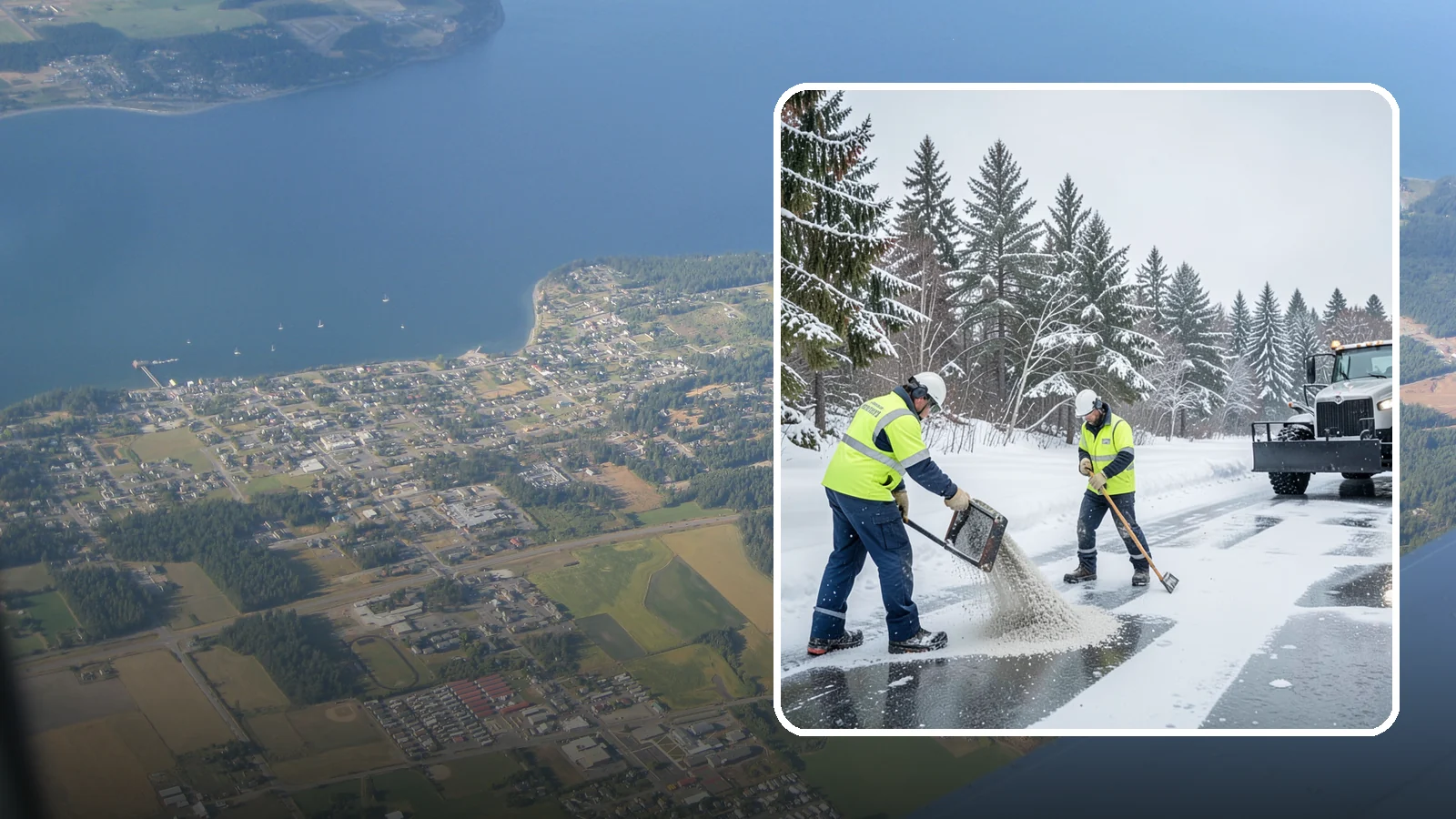 Traction Control Treatment in Coupeville, Island County, WA - Traction control treatment combines abrasives and targeted deicer to keep high-risk walking and driving surfaces safe underfoot.