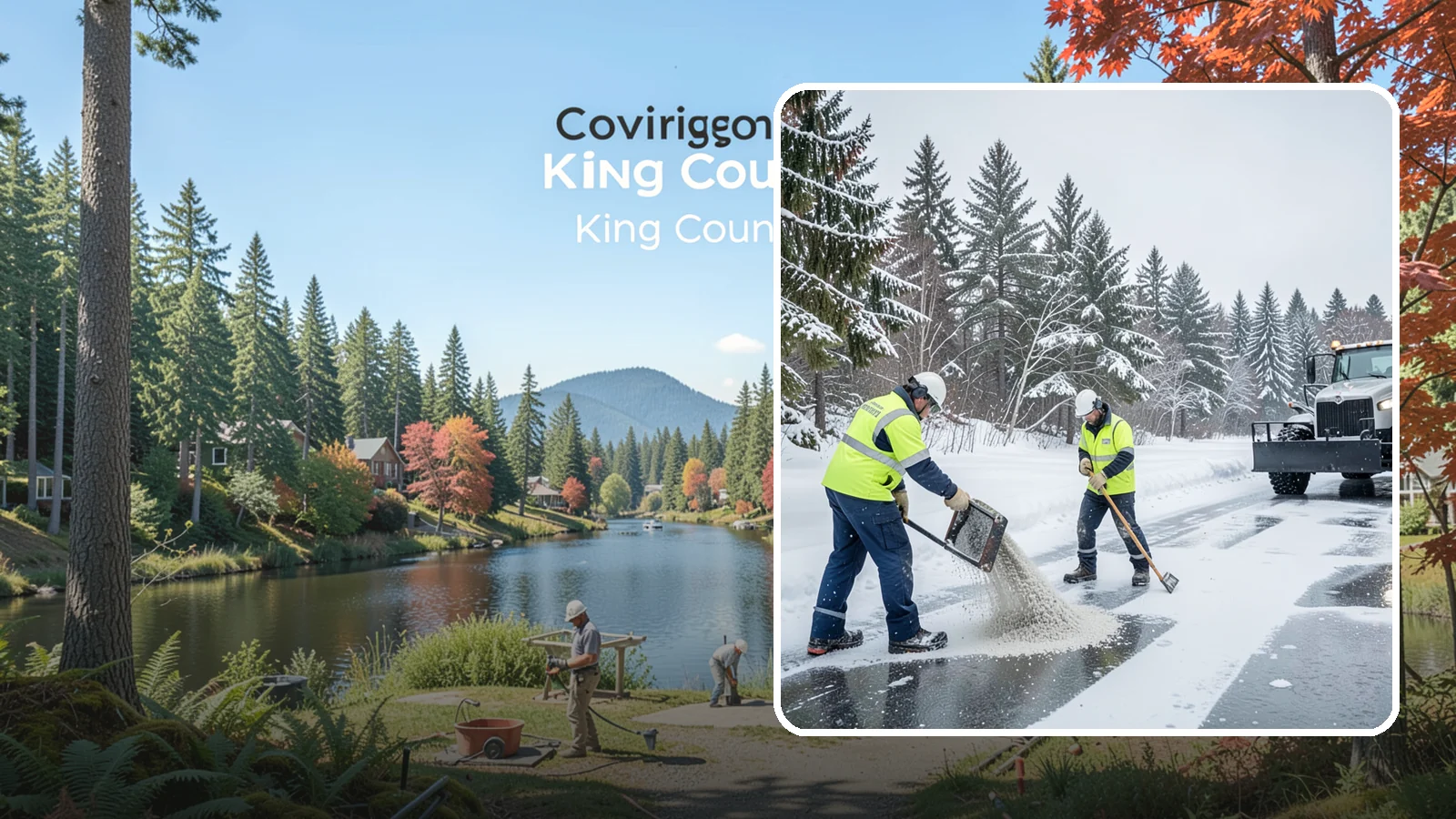 Traction Control Treatment in Covington, King County, WA - Traction control treatment combines abrasives and targeted deicer to keep high-risk walking and driving surfaces safe underfoot.