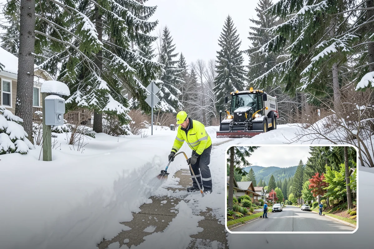 Traction Control Treatment in Darrington, Snohomish County, WA - Combines instant abrasive grip with gradual chemical melting