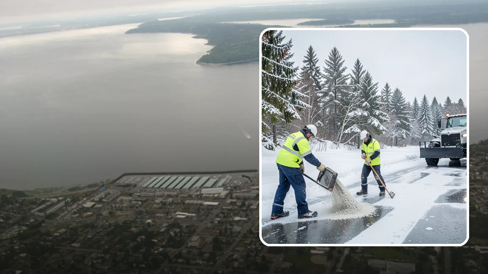 Traction Control Treatment in Des Moines, King County, WA - Traction control treatment combines abrasives and targeted deicer to keep high-risk walking and driving surfaces safe underfoot.