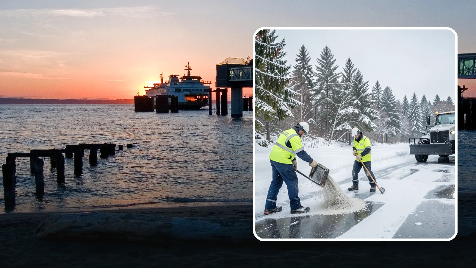 Traction Control Treatment in Edmonds, Snohomish County, WA - Traction control treatment combines abrasives and targeted deicer to keep high-risk walking and driving surfaces safe underfoot.
