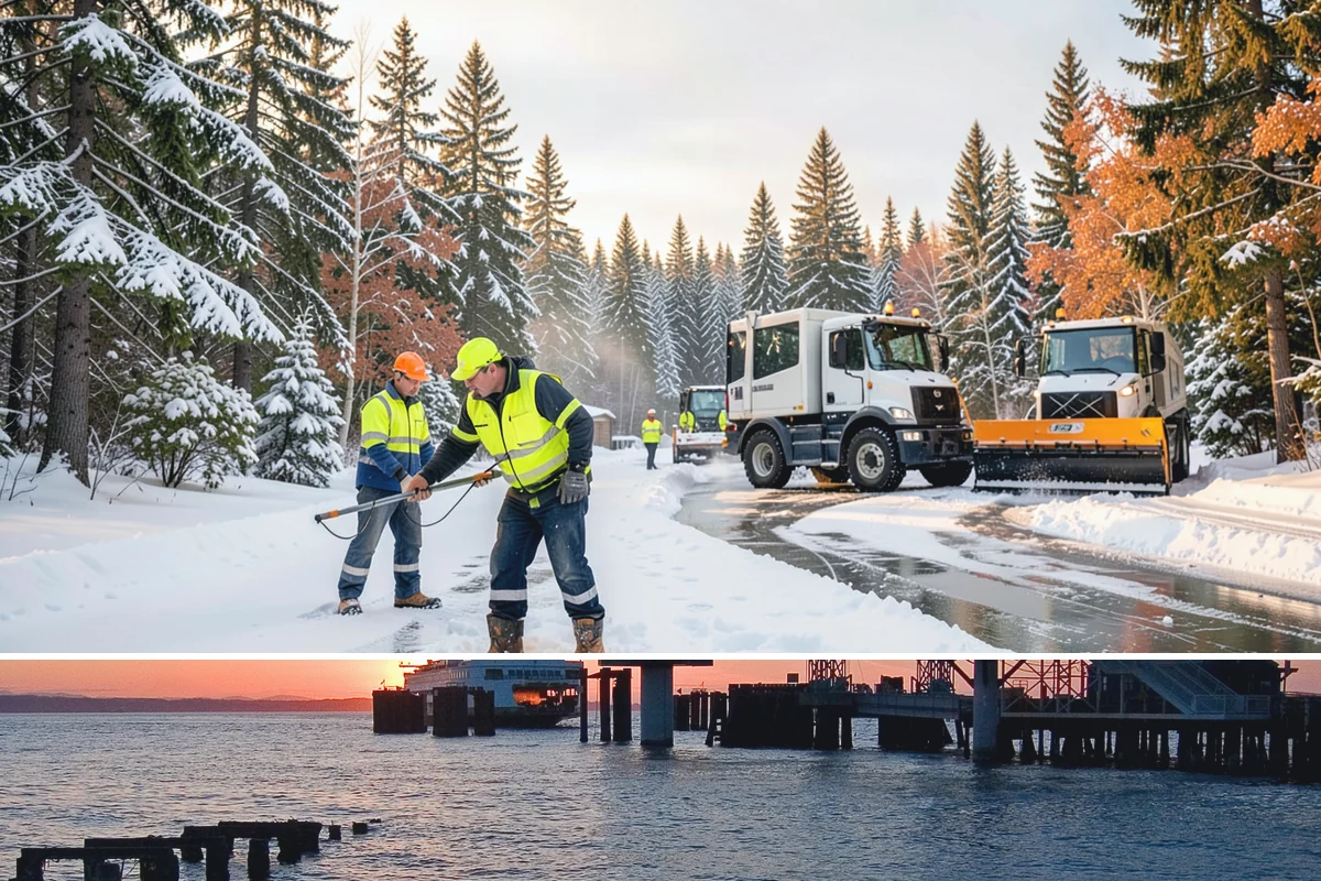Traction Control Treatment in Edmonds, Snohomish County, WA - Traction control treatment runs throughout winter, with peak demand during freeze-thaw mornings from December to February.