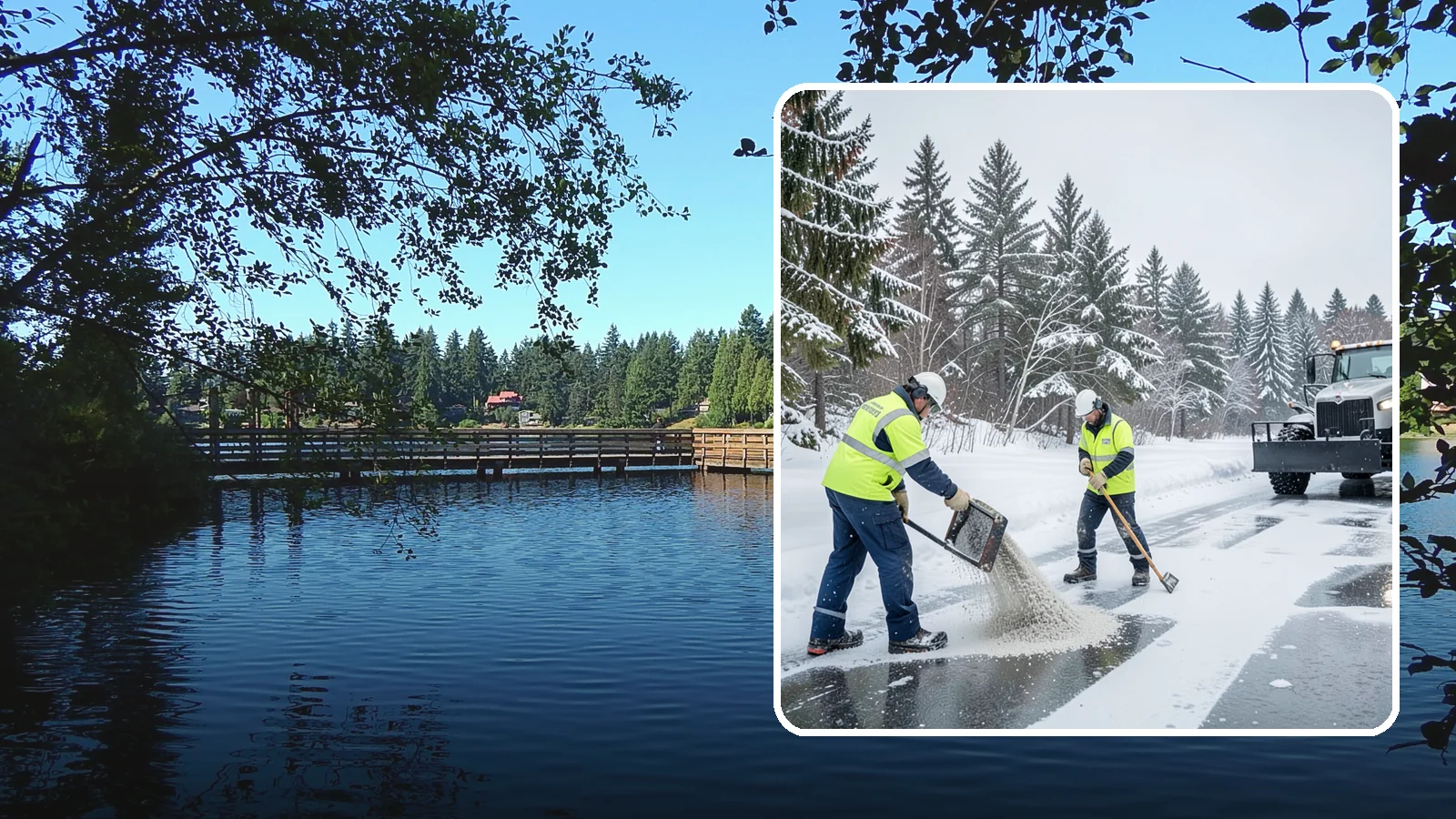 Traction Control Treatment in Federal Way, King County, WA - Traction control treatment combines abrasives and targeted deicer to keep high-risk walking and driving surfaces safe underfoot.