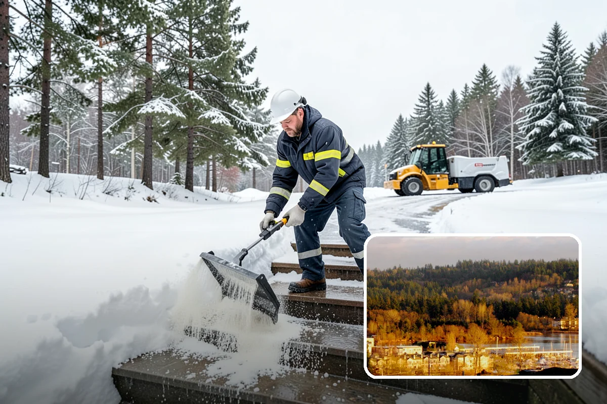 Traction Control Treatment in Kenmore, King County, WA - Combines instant abrasive grip with gradual chemical melting