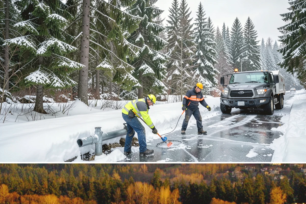 Traction Control Treatment in Kenmore, King County, WA - Traction control treatment runs throughout winter, with peak demand during freeze-thaw mornings from December to February.