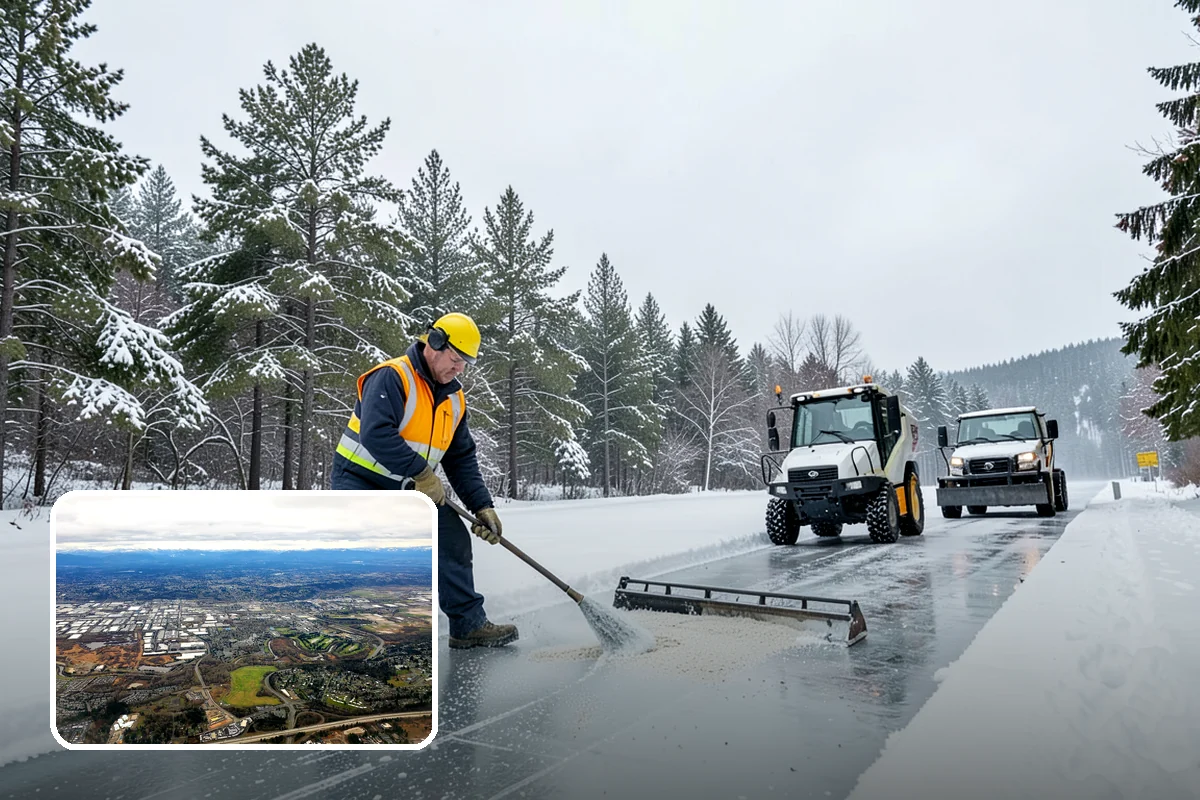 Traction Control Treatment in Kent, King County, WA - Combines instant abrasive grip with gradual chemical melting