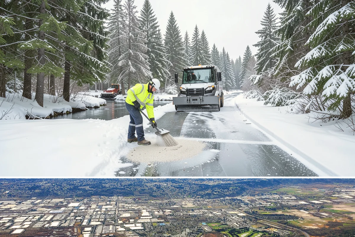 Traction Control Treatment in Kent, King County, WA - Traction control treatment runs throughout winter, with peak demand during freeze-thaw mornings from December to February.