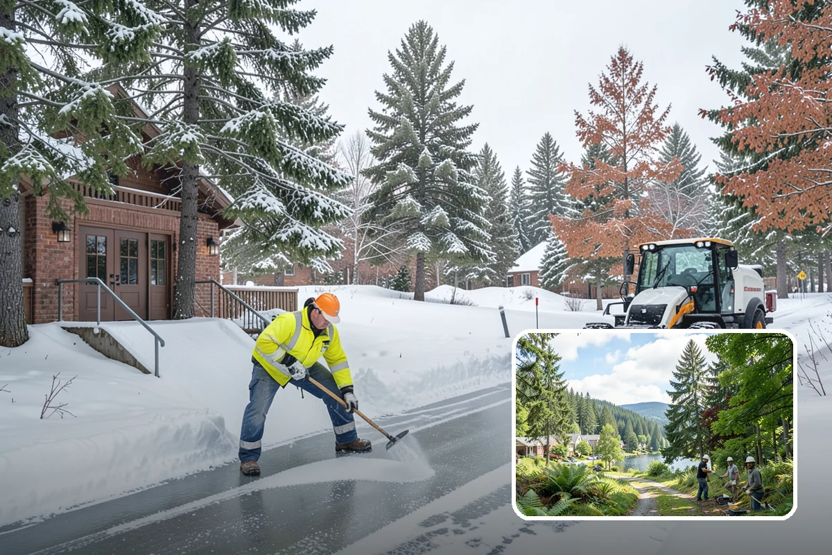 Traction Control Treatment in Lake Forest Park, King County, WA - Combines instant abrasive grip with gradual chemical melting