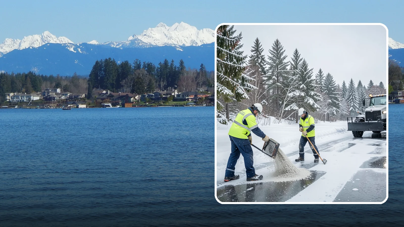 Traction Control Treatment in Lake Stevens, Snohomish County, WA - Traction control treatment combines abrasives and targeted deicer to keep high-risk walking and driving surfaces safe underfoot.