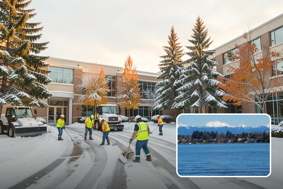 Traction Control Treatment in Lake Stevens, Snohomish County, WA - Combines instant abrasive grip with gradual chemical melting