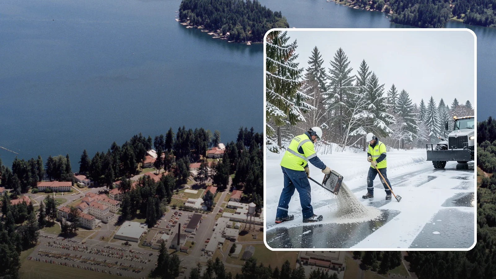 Traction Control Treatment in Lakewood, Pierce County, WA - Traction control treatment combines abrasives and targeted deicer to keep high-risk walking and driving surfaces safe underfoot.