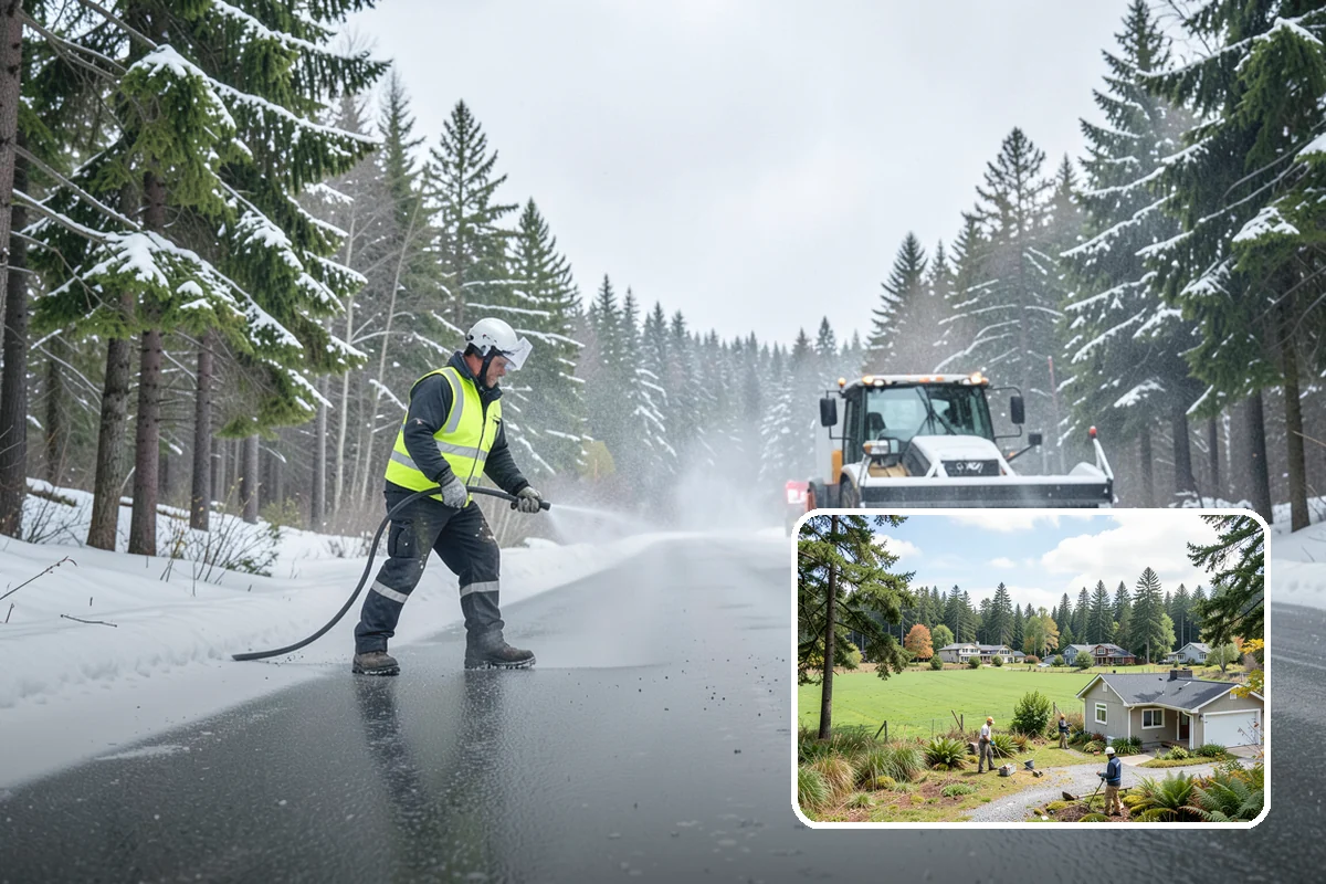 Traction Control Treatment in Lyman, Skagit County, WA - Combines instant abrasive grip with gradual chemical melting