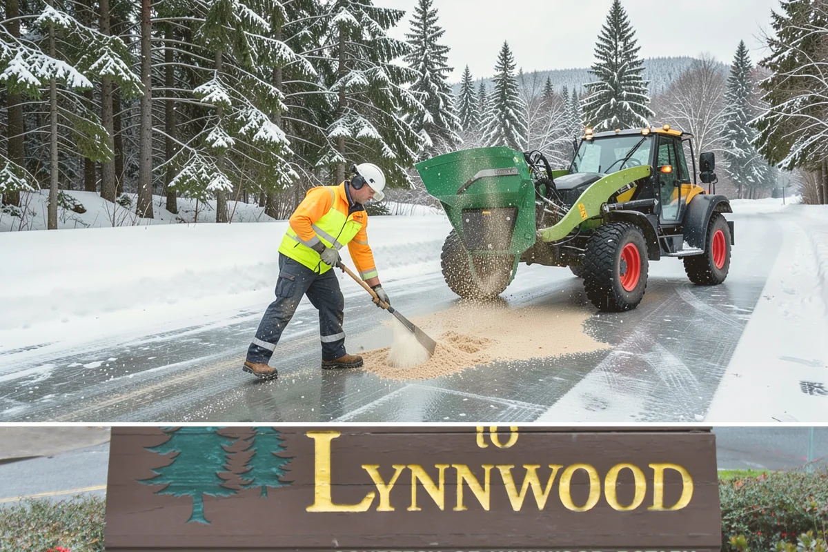 Traction Control Treatment in Lynnwood, Snohomish County, WA - Traction control treatment runs throughout winter, with peak demand during freeze-thaw mornings from December to February.