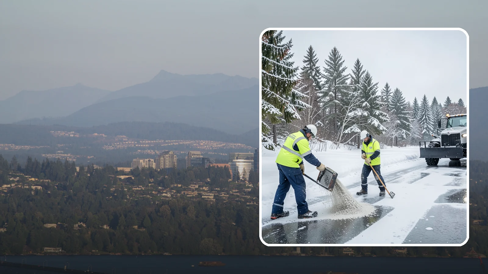 Traction Control Treatment in Medina, King County, WA - Traction control treatment combines abrasives and targeted deicer to keep high-risk walking and driving surfaces safe underfoot.