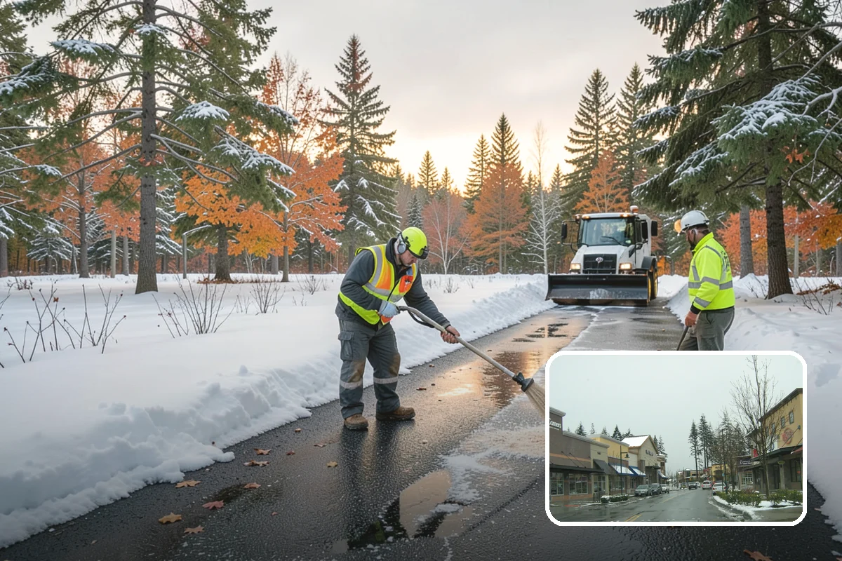Traction Control Treatment in Mill Creek, Snohomish County, WA - Combines instant abrasive grip with gradual chemical melting