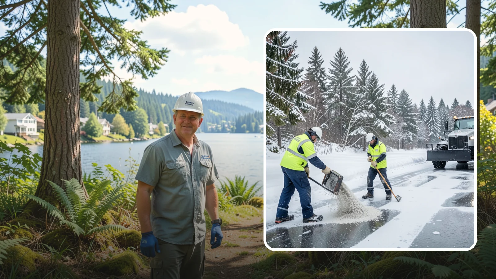 Traction Control Treatment in Milton, King County, WA - Traction control treatment combines abrasives and targeted deicer to keep high-risk walking and driving surfaces safe underfoot.