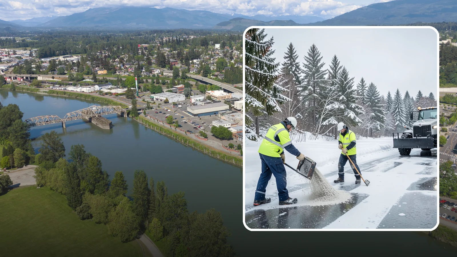 Traction Control Treatment in Mount Vernon, Skagit County, WA - Traction control treatment combines abrasives and targeted deicer to keep high-risk walking and driving surfaces safe underfoot.