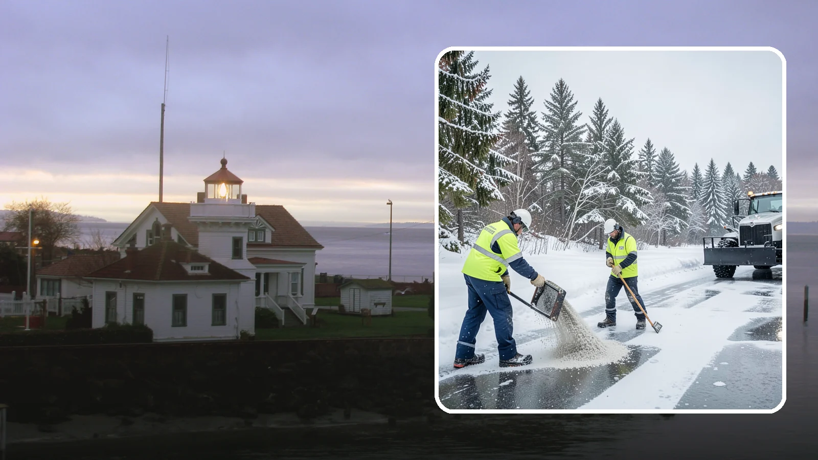 Traction Control Treatment in Mukilteo, Snohomish County, WA - Traction control treatment combines abrasives and targeted deicer to keep high-risk walking and driving surfaces safe underfoot.
