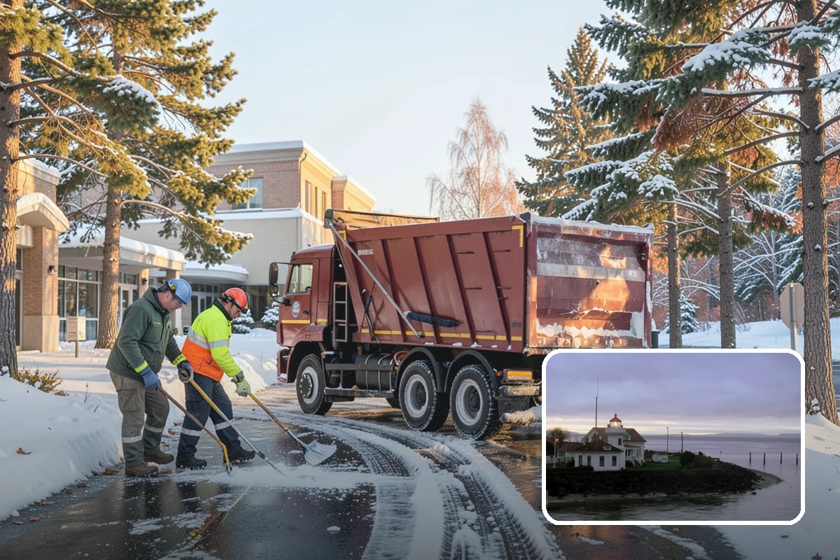 Traction Control Treatment in Mukilteo, Snohomish County, WA - Combines instant abrasive grip with gradual chemical melting