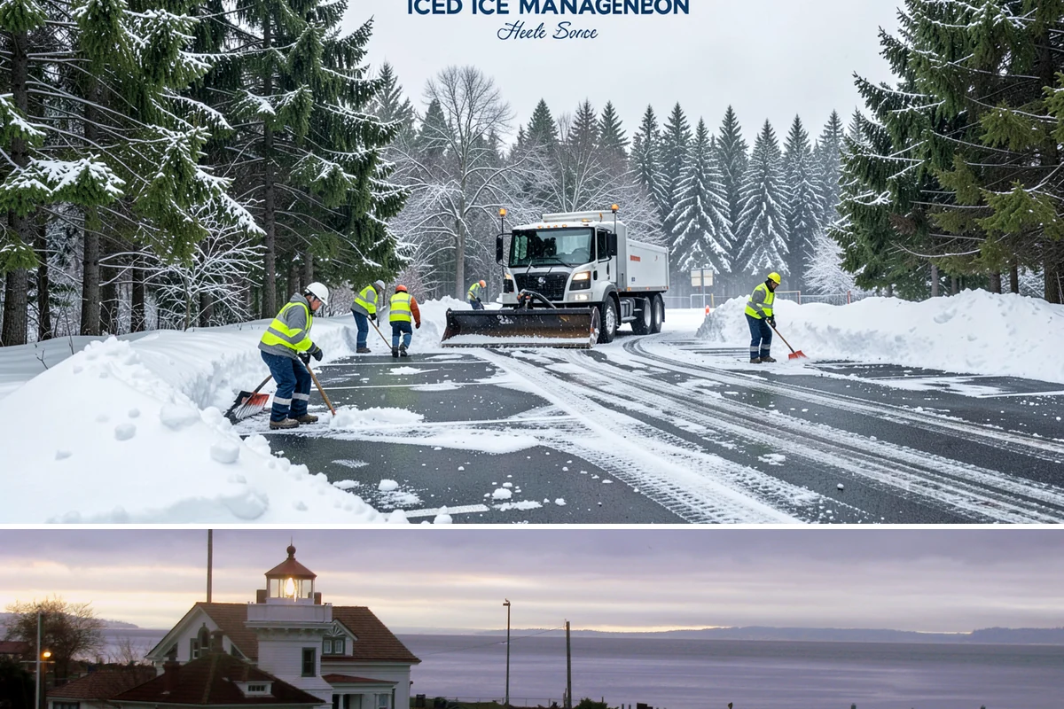 Traction Control Treatment in Mukilteo, Snohomish County, WA - Traction control treatment runs throughout winter, with peak demand during freeze-thaw mornings from December to February.