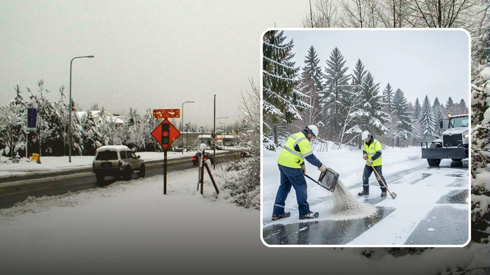 Traction Control Treatment in Newcastle, King County, WA - Traction control treatment combines abrasives and targeted deicer to keep high-risk walking and driving surfaces safe underfoot.