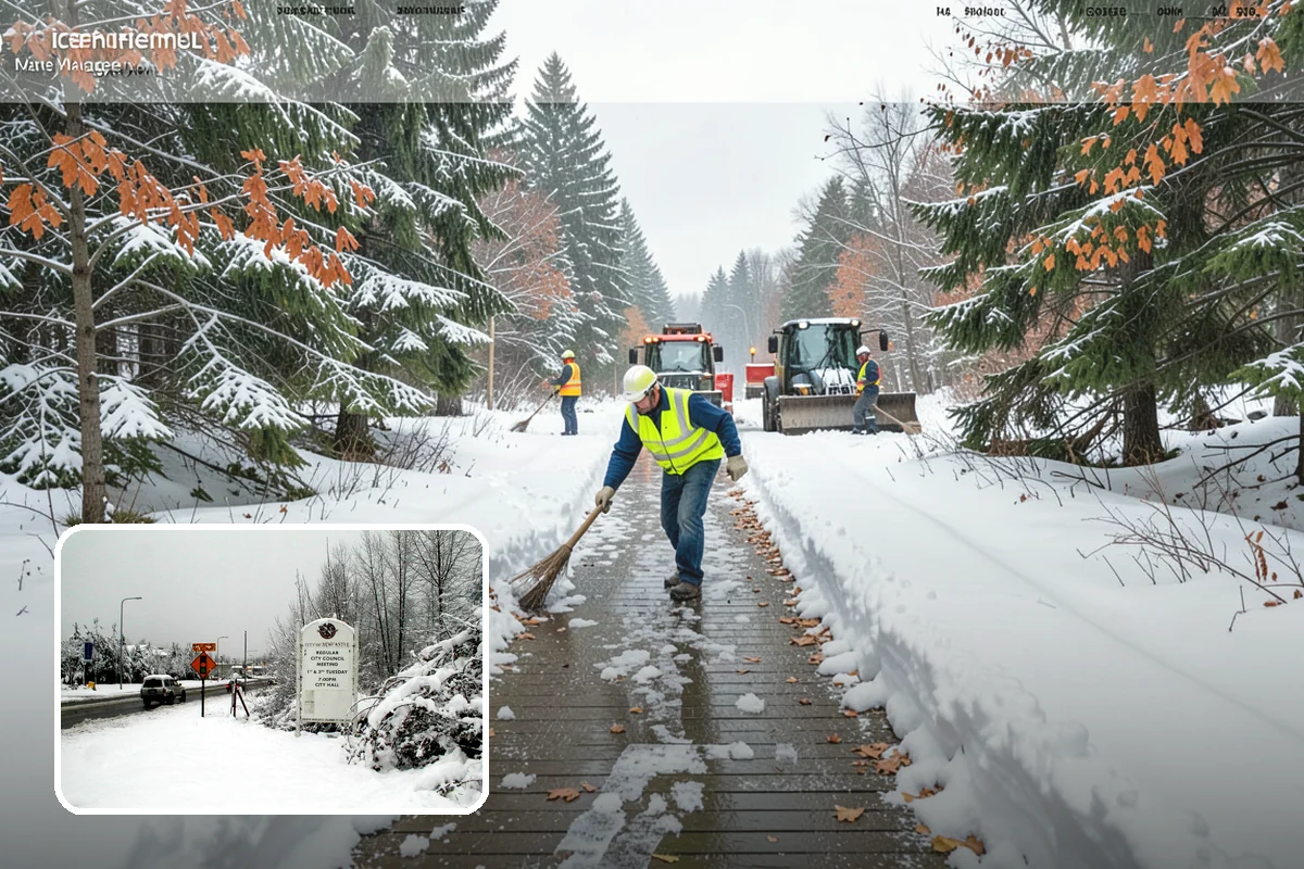 Traction Control Treatment in Newcastle, King County, WA - Combines instant abrasive grip with gradual chemical melting