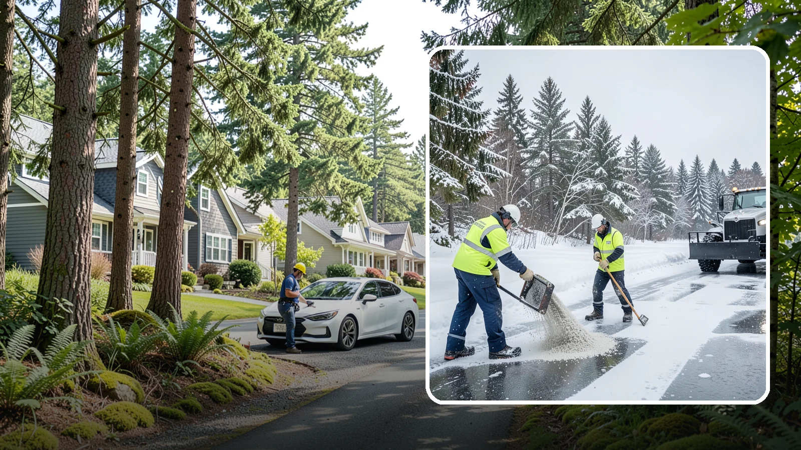 Traction Control Treatment in Normandy Park, King County, WA - Traction control treatment combines abrasives and targeted deicer to keep high-risk walking and driving surfaces safe underfoot.