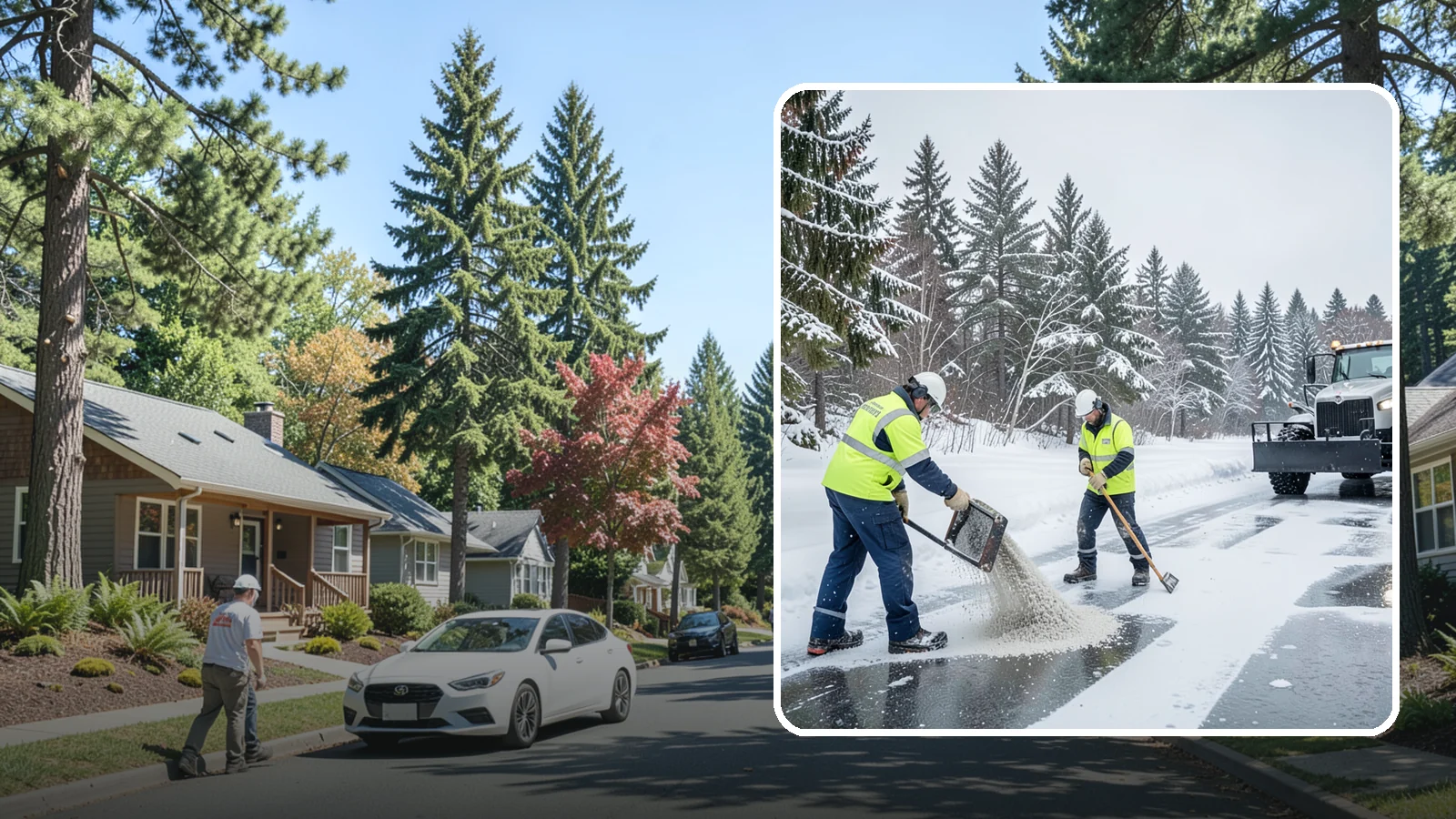Traction Control Treatment in Orting, Pierce County, WA - Traction control treatment combines abrasives and targeted deicer to keep high-risk walking and driving surfaces safe underfoot.