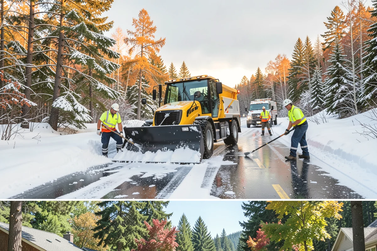 Traction Control Treatment in Orting, Pierce County, WA - Traction control treatment runs throughout winter, with peak demand during freeze-thaw mornings from December to February.