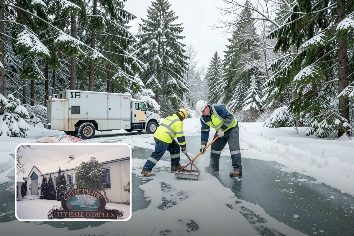 Traction Control Treatment in Pacific, King County, WA - Combines instant abrasive grip with gradual chemical melting