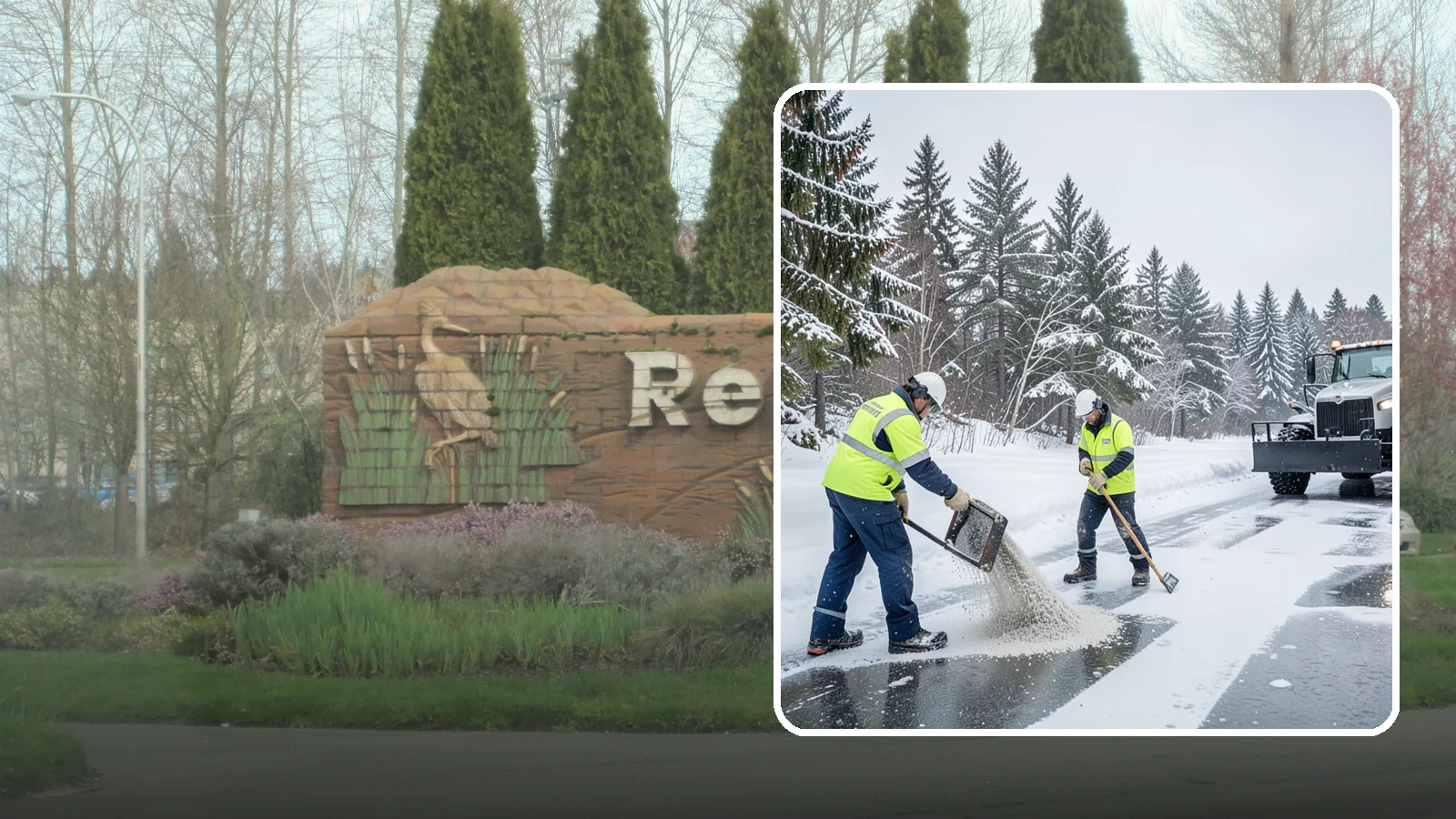 Traction Control Treatment in Renton, King County, WA - Traction control treatment combines abrasives and targeted deicer to keep high-risk walking and driving surfaces safe underfoot.