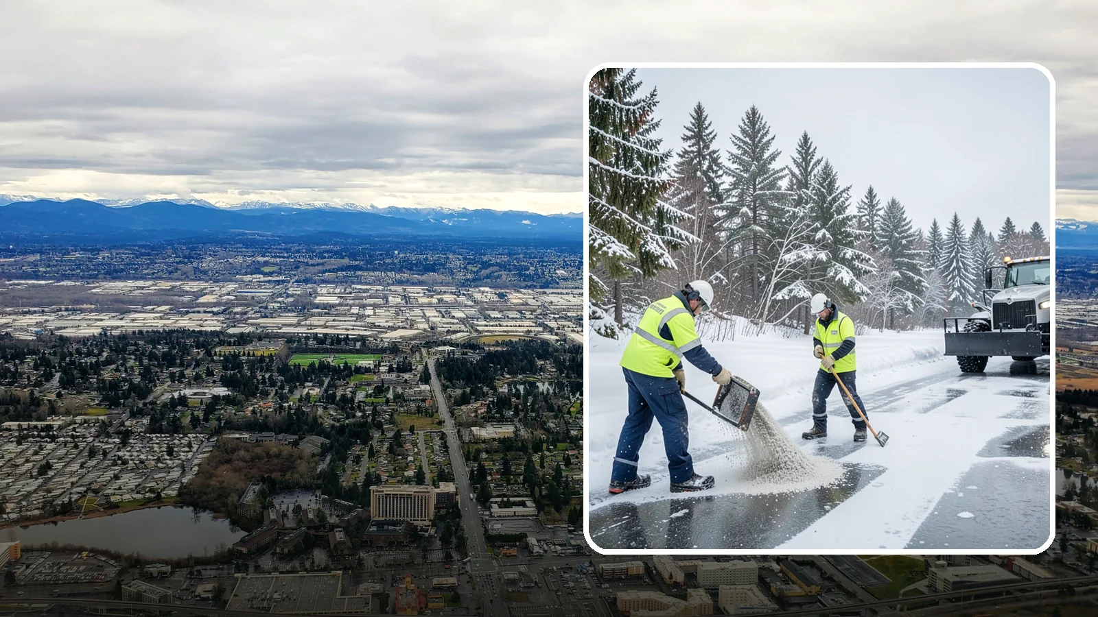 Traction Control Treatment in SeaTac, King County, WA - Traction control treatment combines abrasives and targeted deicer to keep high-risk walking and driving surfaces safe underfoot.
