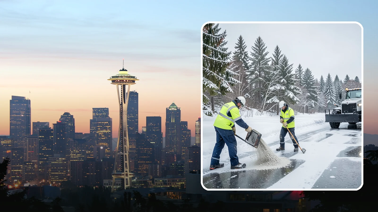 Traction Control Treatment in Seattle, King County, WA - Traction control treatment combines abrasives and targeted deicer to keep high-risk walking and driving surfaces safe underfoot.