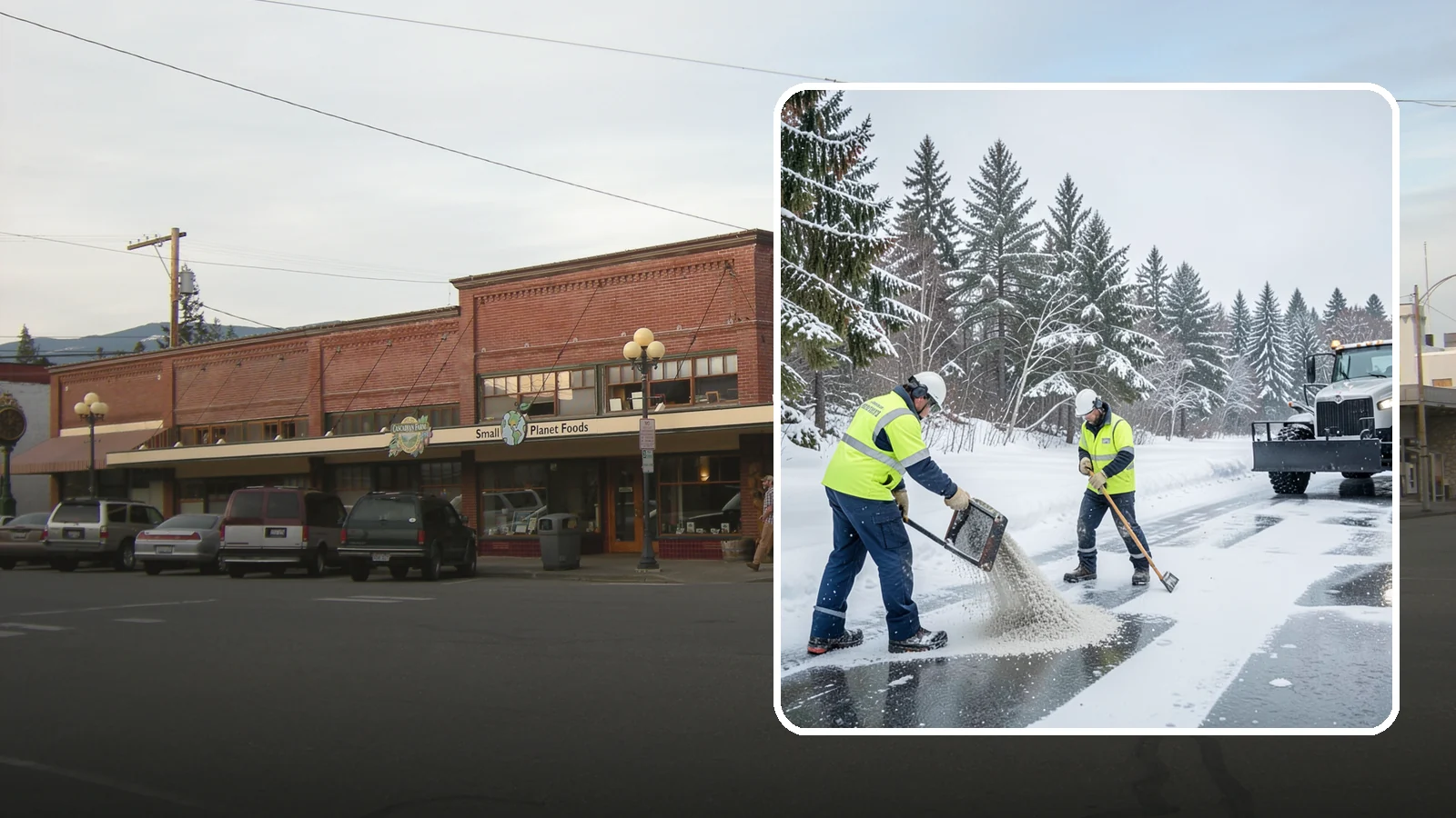 Traction Control Treatment in Sedro-Woolley, Skagit County, WA - Traction control treatment combines abrasives and targeted deicer to keep high-risk walking and driving surfaces safe underfoot.