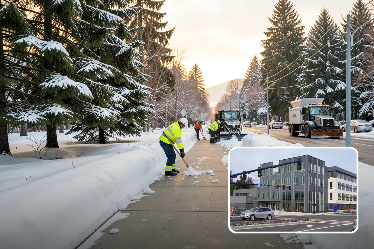 Traction Control Treatment in Shoreline, King County, WA - Combines instant abrasive grip with gradual chemical melting