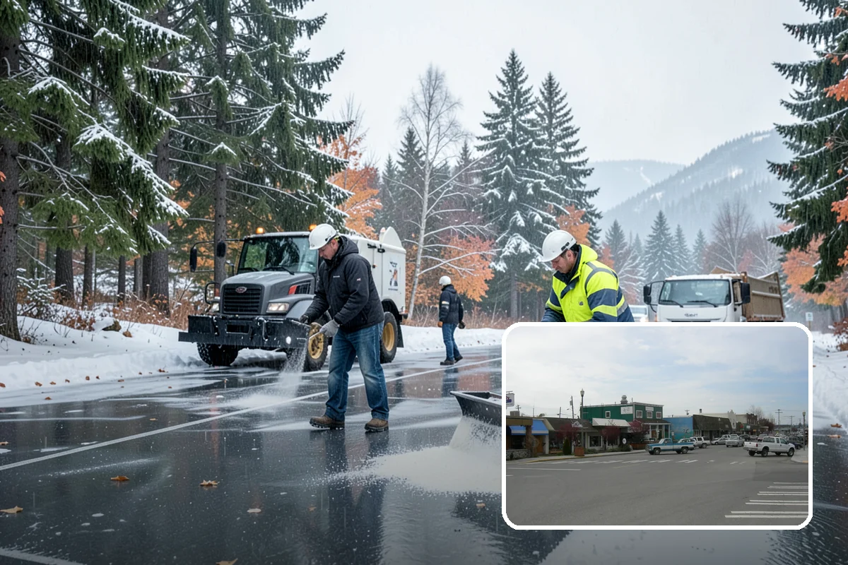 Traction Control Treatment in Stanwood, Snohomish County, WA - Combines instant abrasive grip with gradual chemical melting