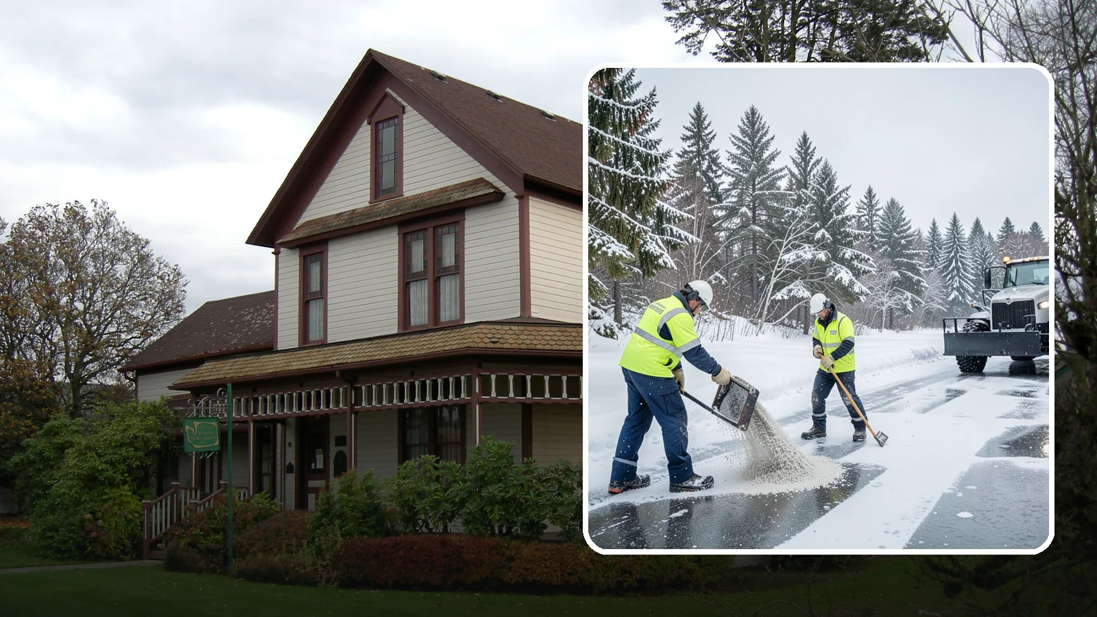 Traction Control Treatment in Sumner, Pierce County, WA - Traction control treatment combines abrasives and targeted deicer to keep high-risk walking and driving surfaces safe underfoot.