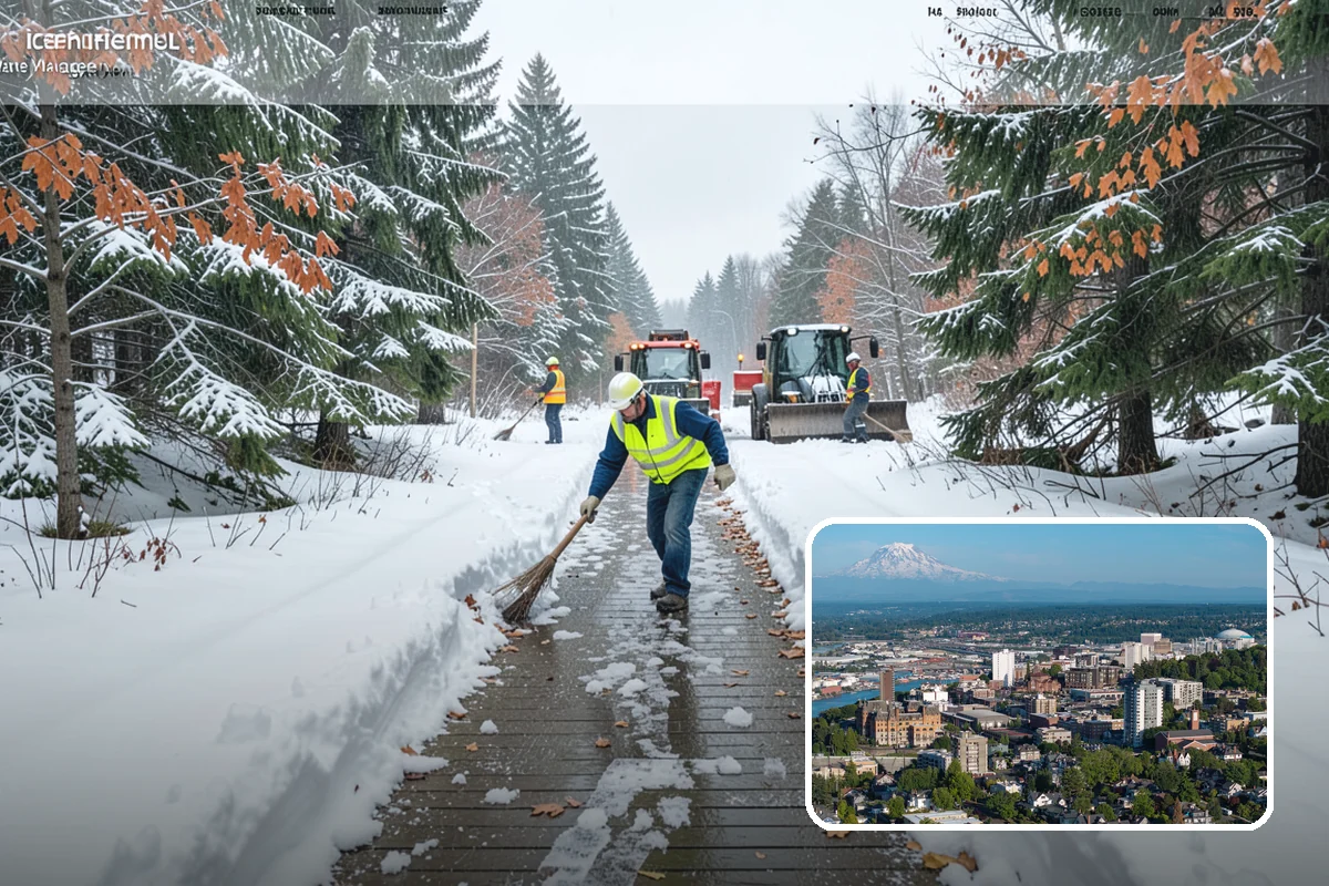 Traction Control Treatment in Tacoma, Pierce County, WA - Combines instant abrasive grip with gradual chemical melting