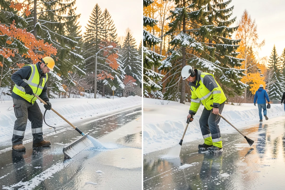 Tractor Snow Removal in Anacortes, Skagit County, WA - Review the route from drive to walkways