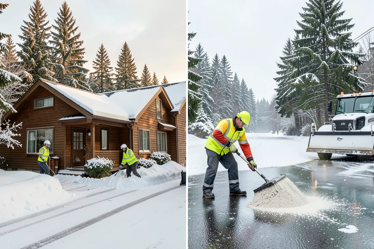 Tractor Snow Removal in Arlington, Snohomish County, WA - Review the route from drive to walkways