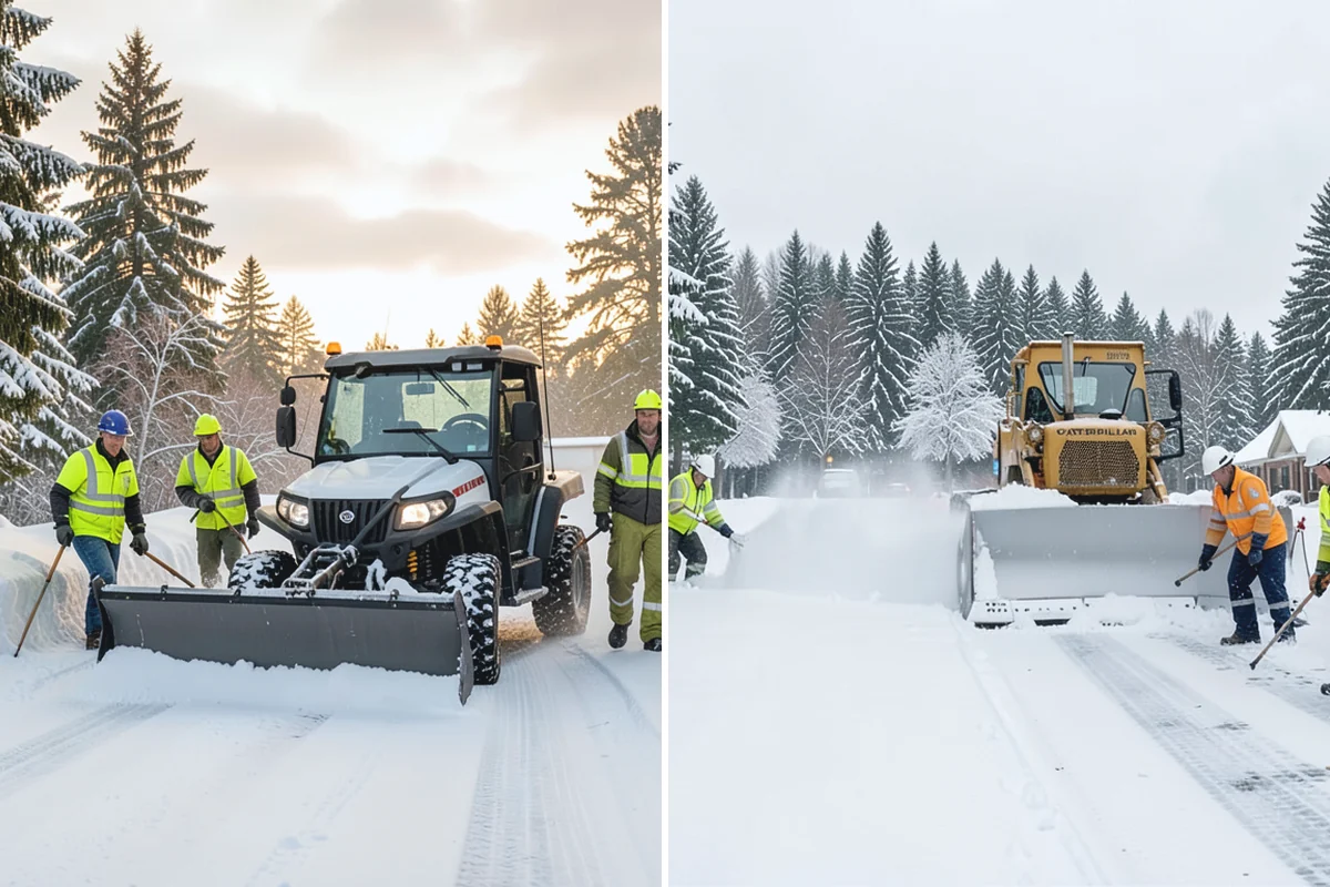 Tractor Snow Removal in Auburn, King County, WA - Review the route from drive to walkways