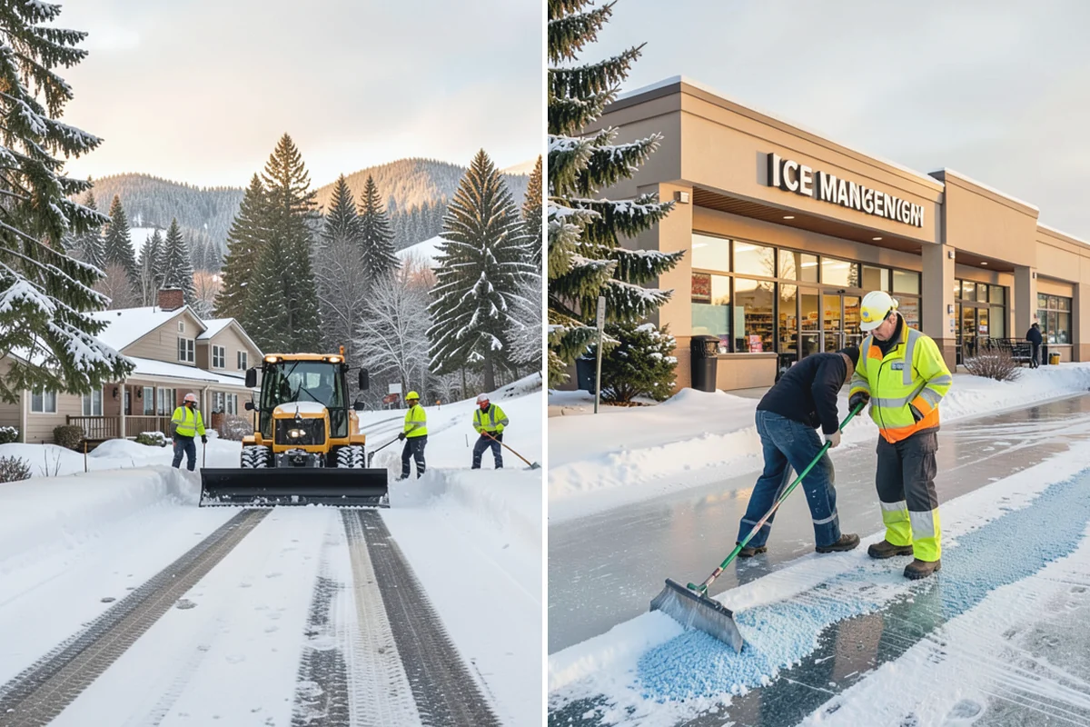 Tractor Snow Removal in Beaux Arts Village, King County, WA - Review the route from drive to walkways