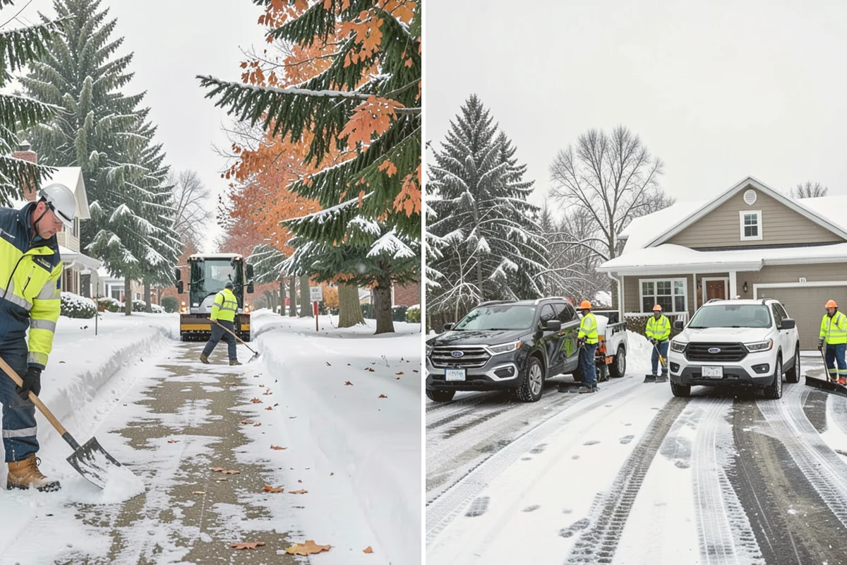Tractor Snow Removal in Bellevue, King County, WA - Review the route from drive to walkways