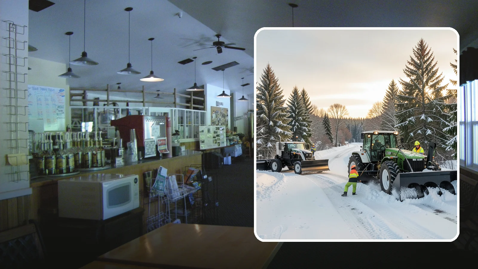 Tractor Snow Removal in Black Diamond, King County, WA - Our tractors with front blades and blowers clear long drives, rural properties, and expansive walkways.