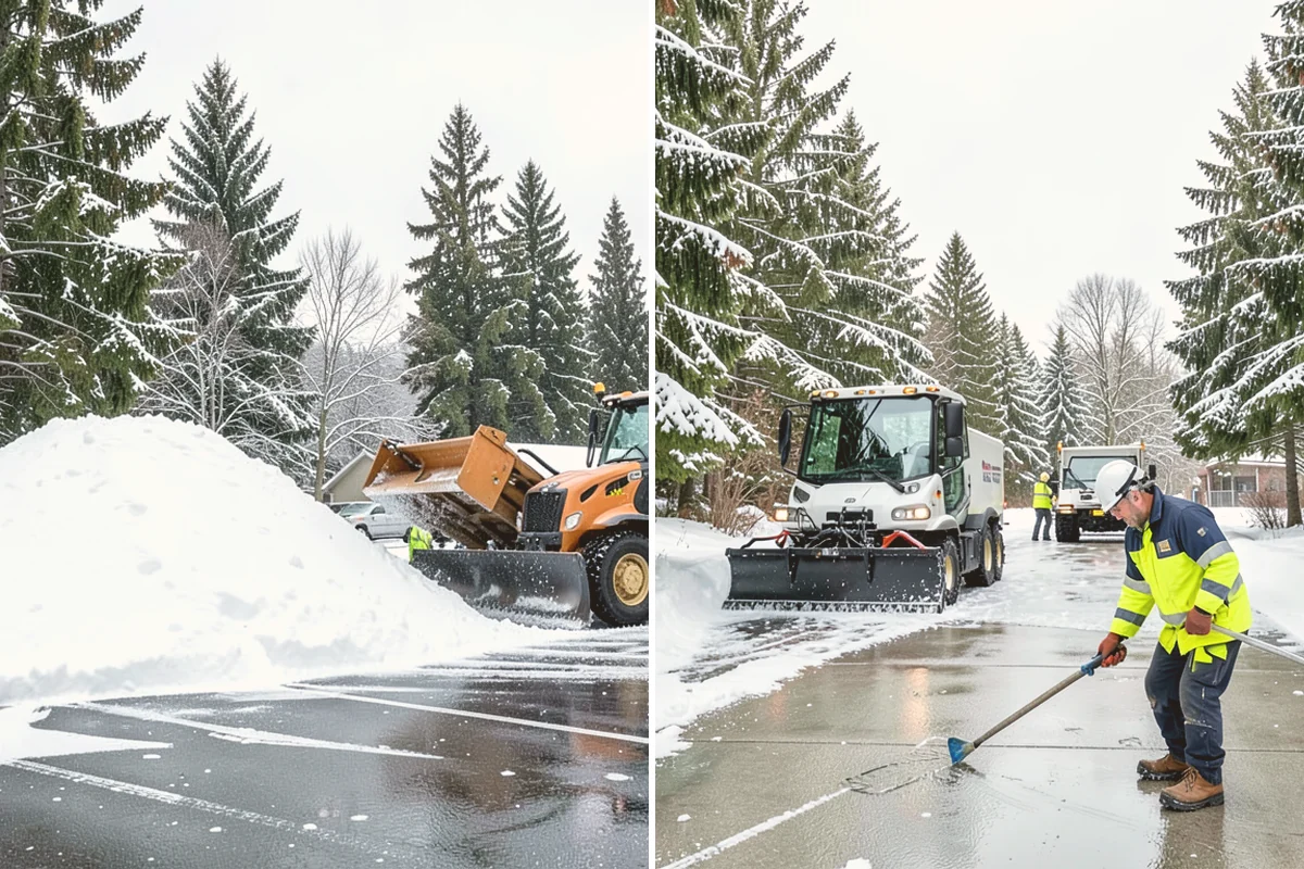 Tractor Snow Removal in Bothell, King County, WA - Review the route from drive to walkways