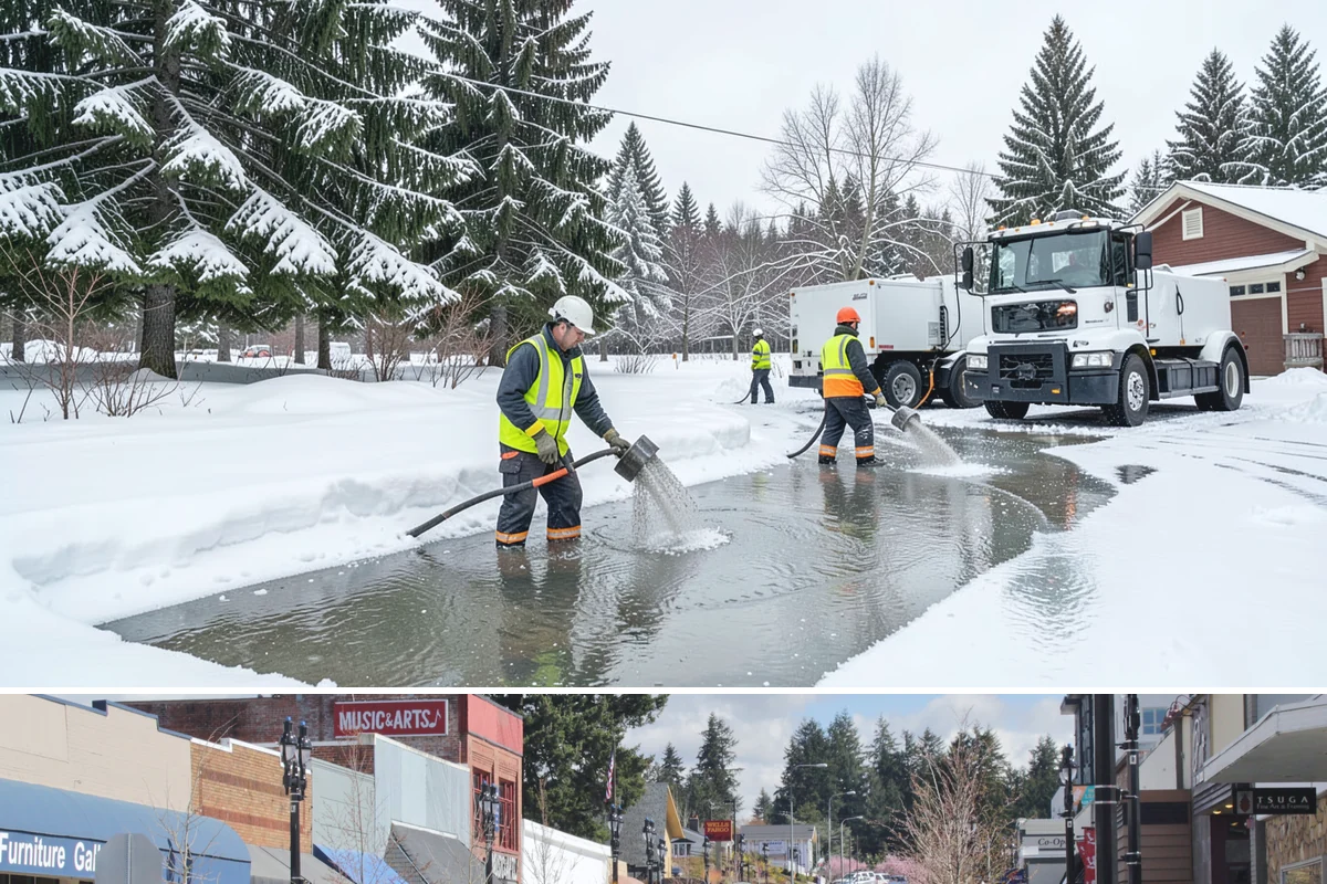 Tractor Snow Removal in Bothell, King County, WA - Tractor clearing is most in demand for rural properties during the December-to-February snow season.