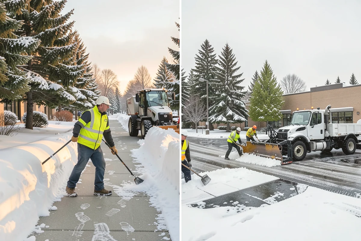 Tractor Snow Removal in Burien, King County, WA - Review the route from drive to walkways