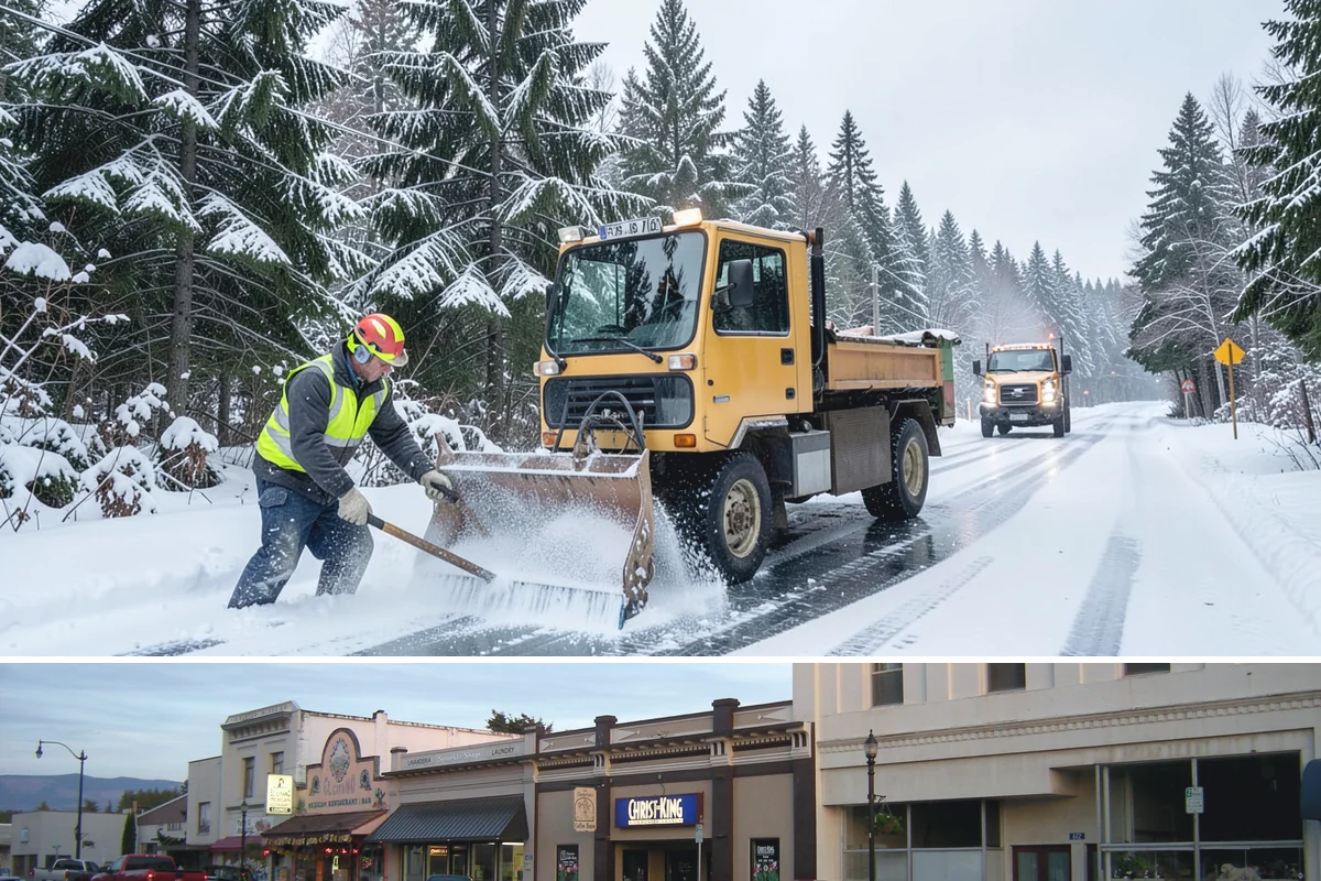 Tractor Snow Removal in Burlington, Skagit County, WA - Tractor clearing is most in demand for rural properties during the December-to-February snow season.