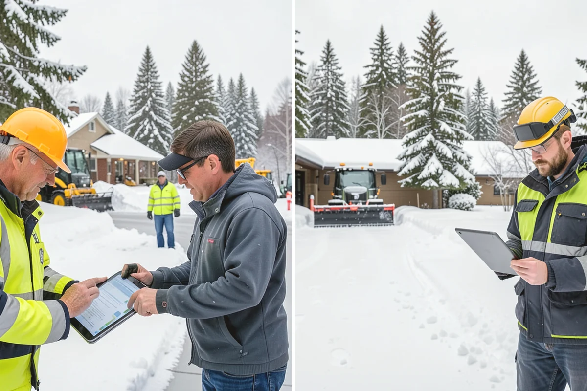 Tractor Snow Removal in Carnation, King County, WA - Review the route from drive to walkways